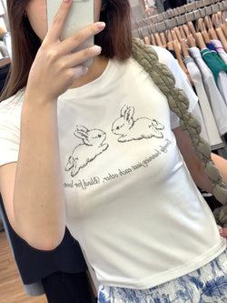 Rabbit print t-shirt