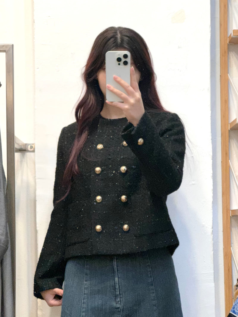 Black/Pink tweed jacket