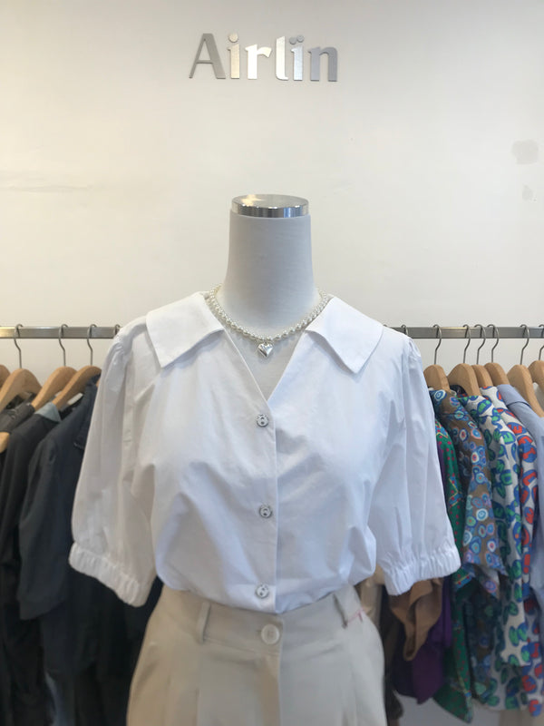 Classy v-neck daily cotton blouse