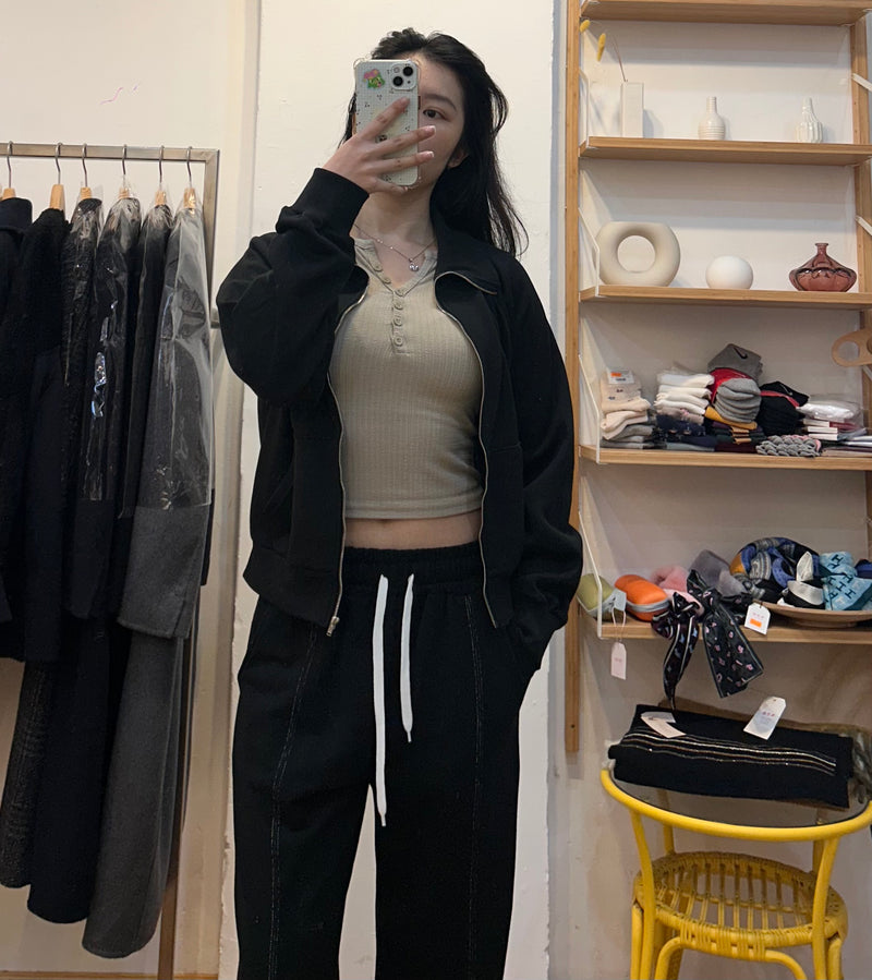 Zip-Up Cropped Hoodie