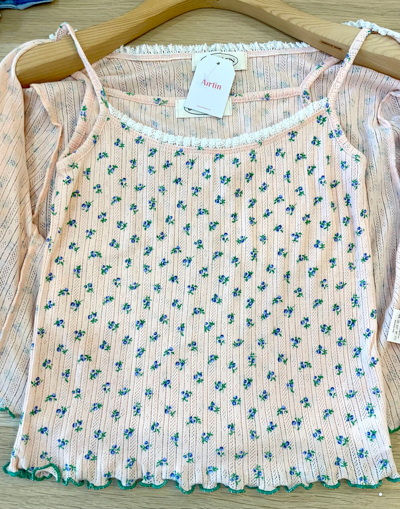 Floral cardigan and cami set