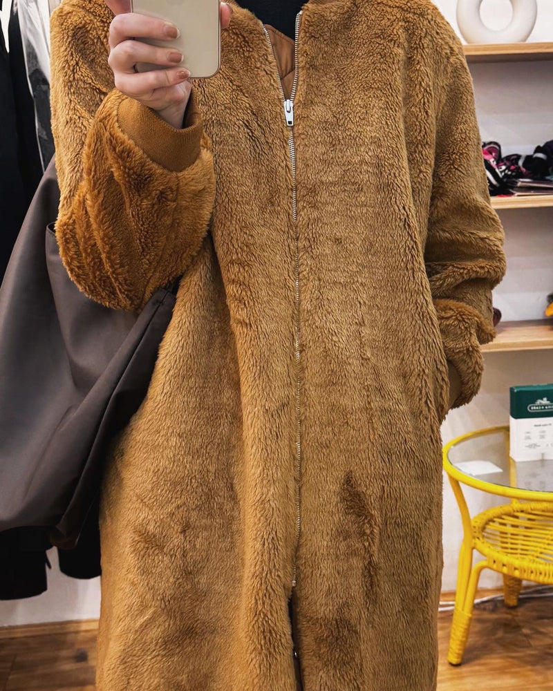 Gold 100% Wool Long Coat