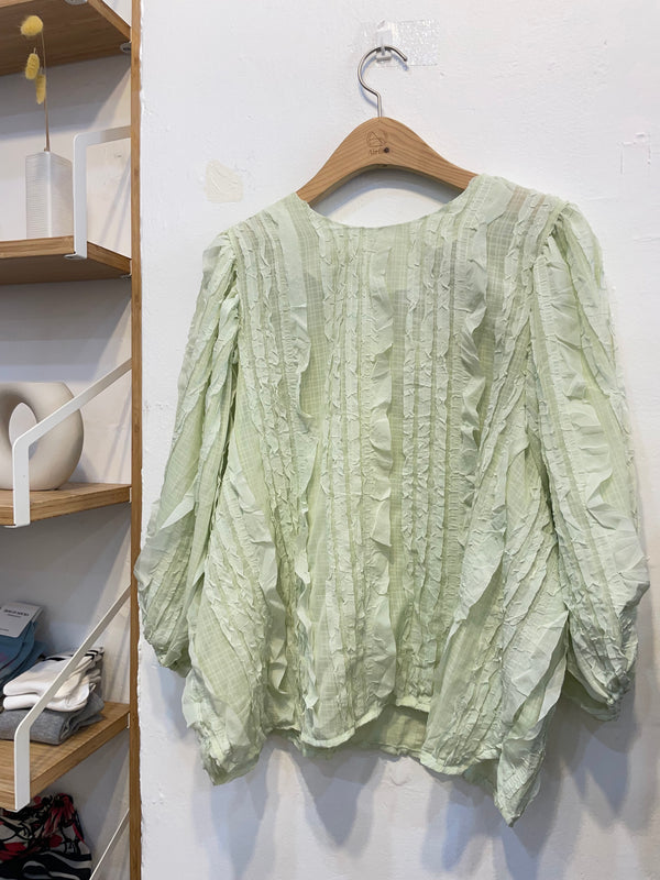 Green Floral Blouse