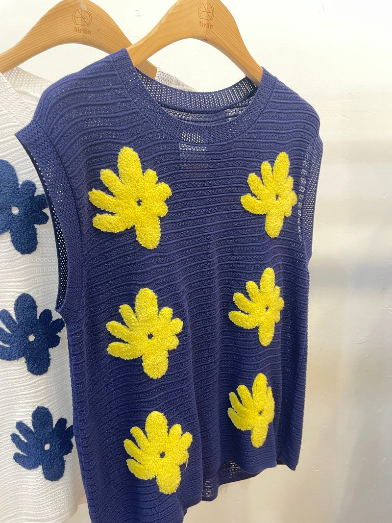 Floral Knit Sleeveless Top