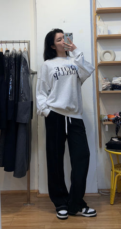 Grey Lettered Sweatshirt