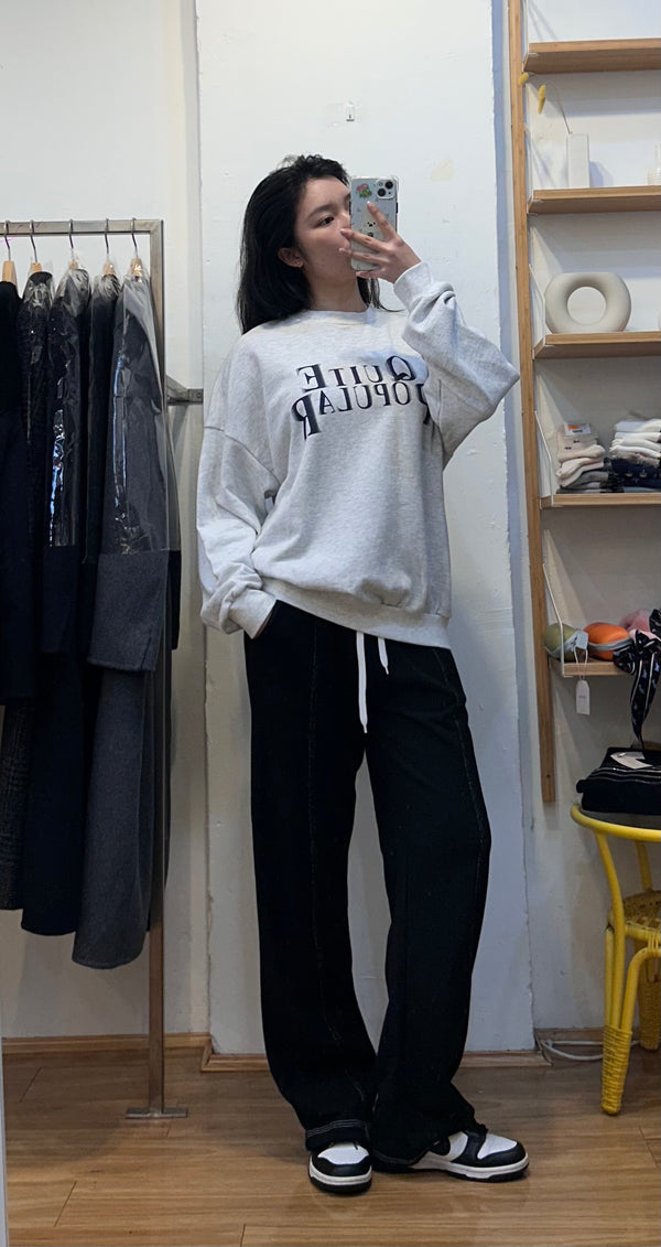 Grey Lettered Sweatshirt