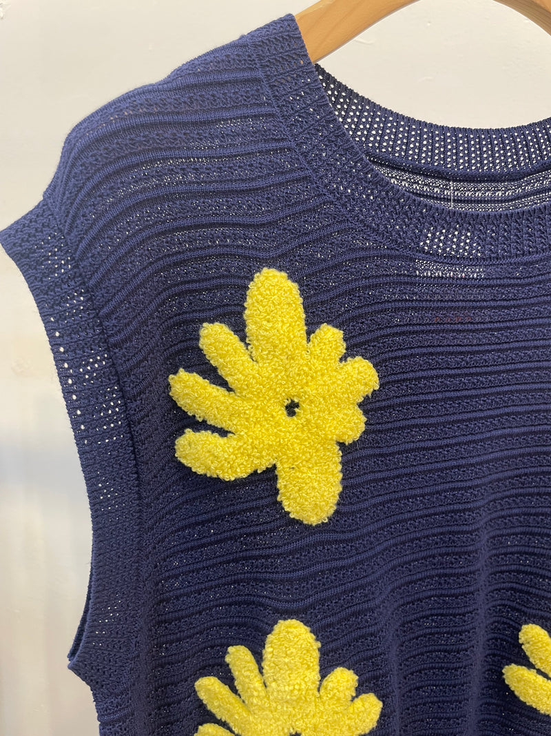 Floral Knit Sleeveless Top