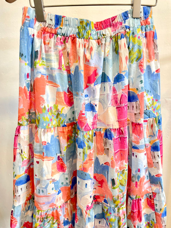 Oil Painting Print Long Skirt