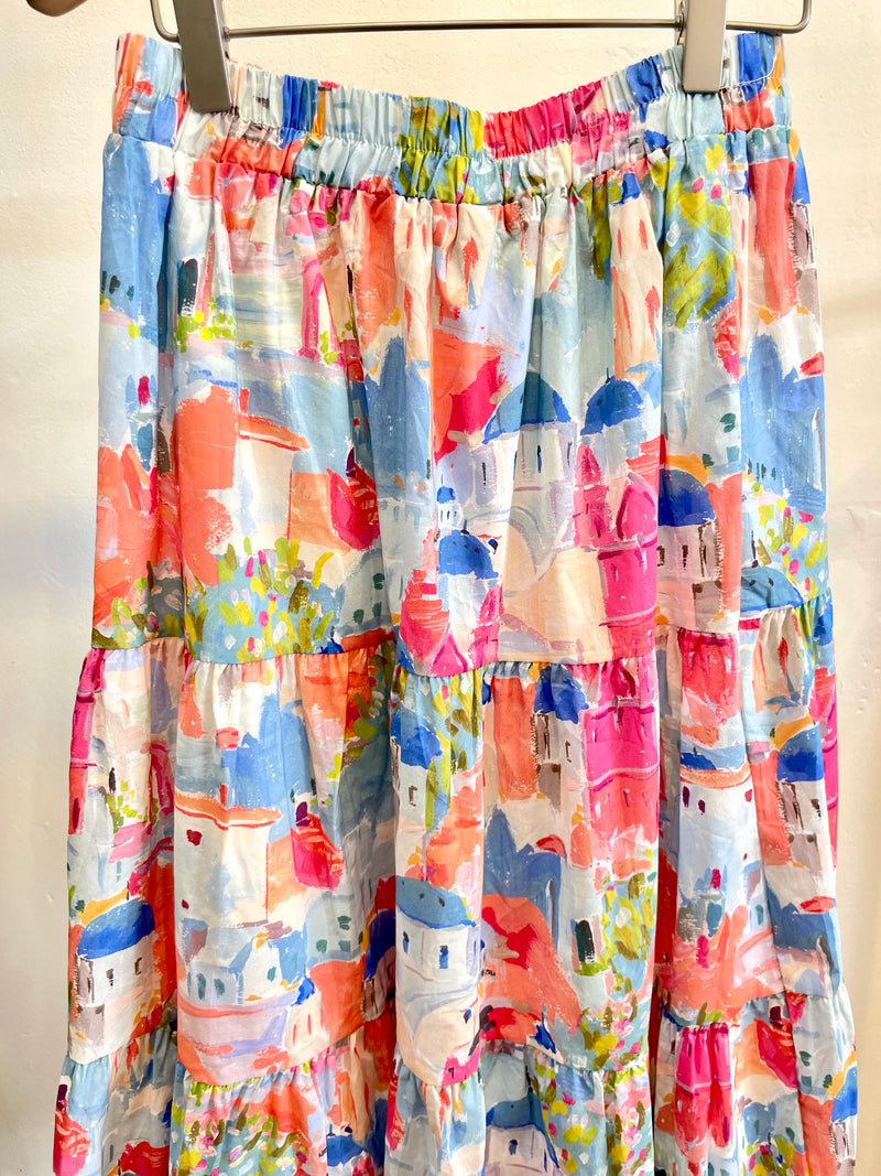 Oil Painting Print Long Skirt