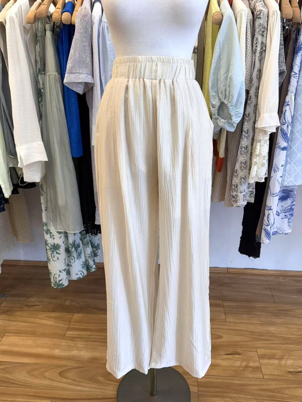 Breezy Lightweight Relaxed Cream Pants