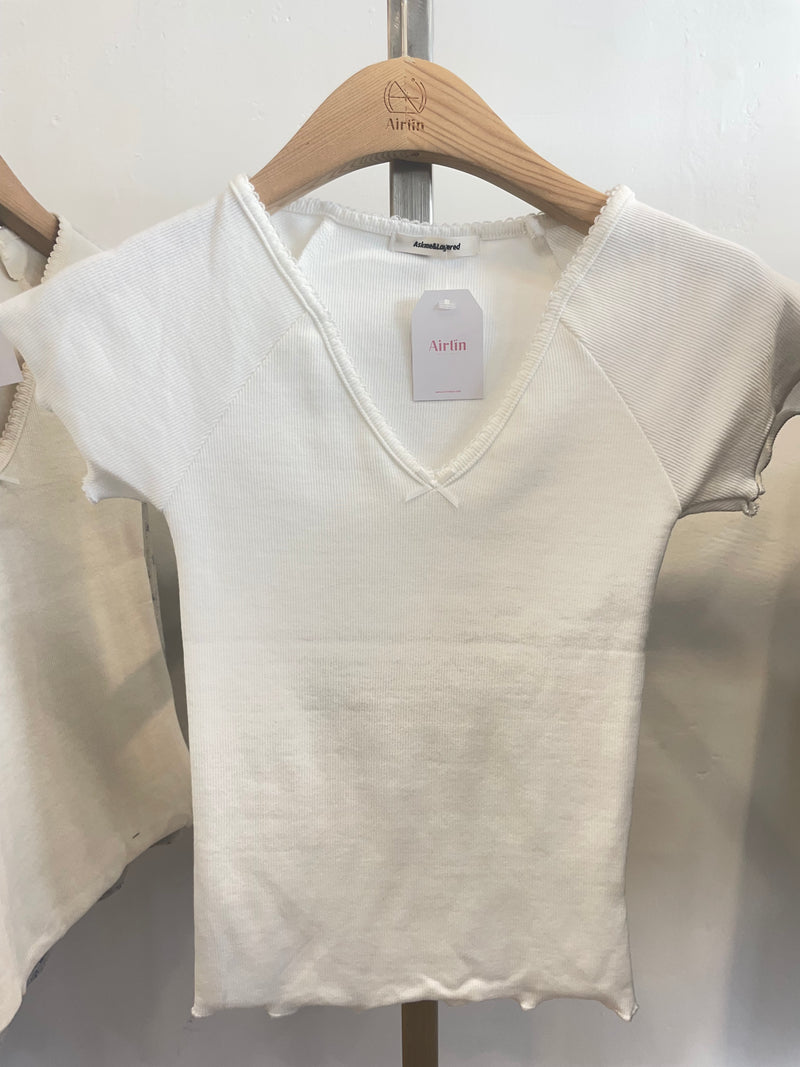 Ruffled Edge Short Sleeve Top