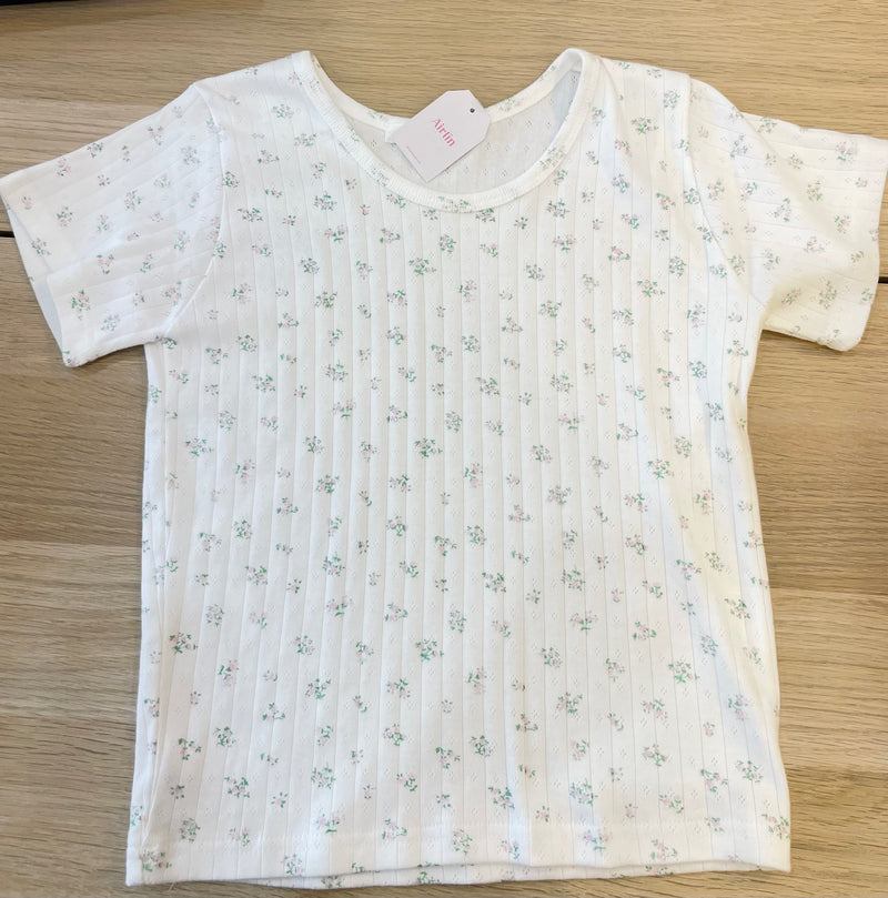 Floral Cotton Short-Sleeve Top
