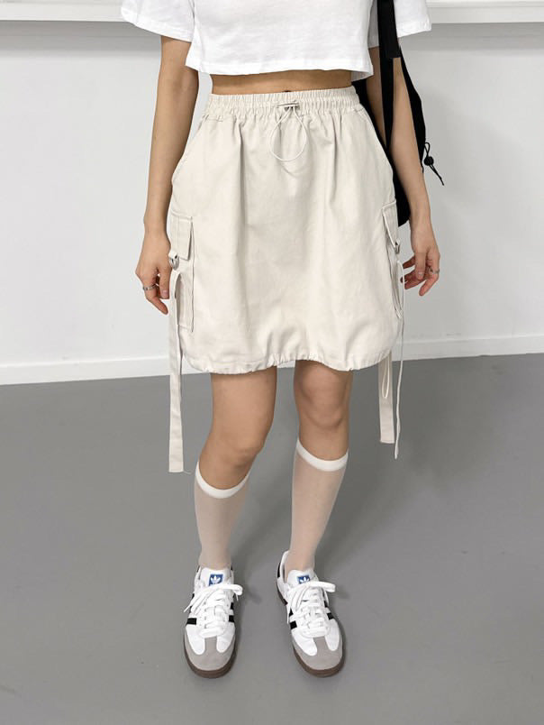 Sporty Elastic Waist Skirt