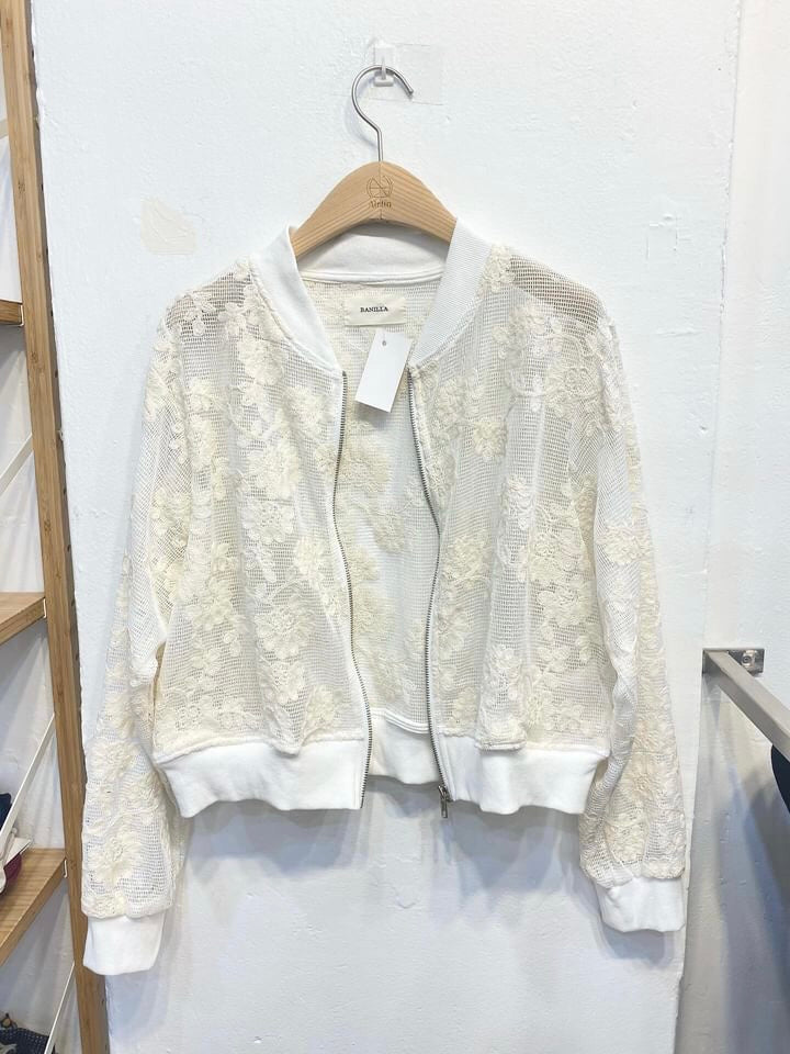 Sheer floral race jacket