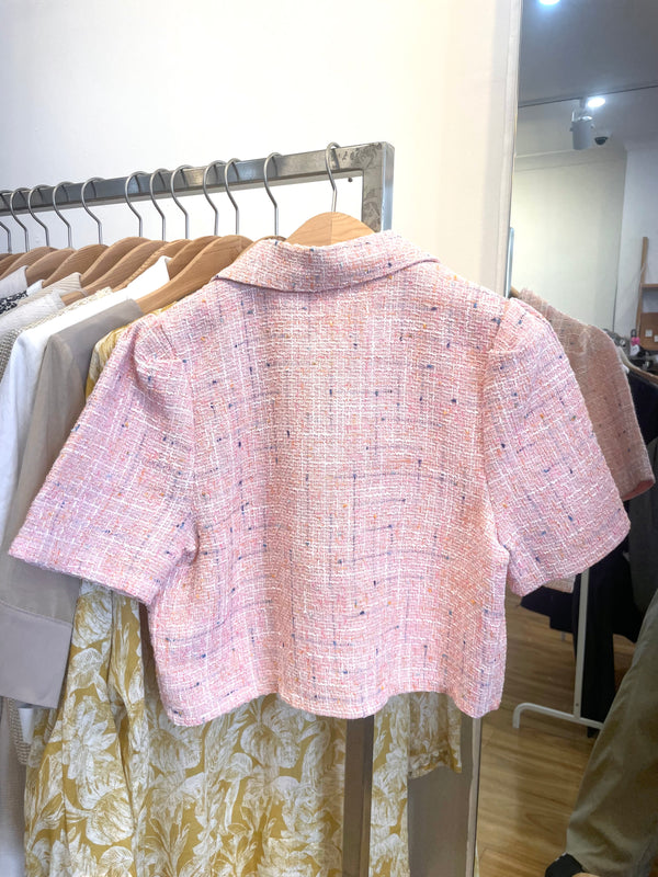 Summer Pink Candy Short Tweed Jacket