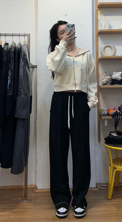 Zip-Up Cropped Hoodie