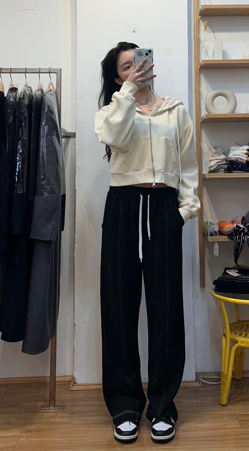 Zip-Up Cropped Hoodie