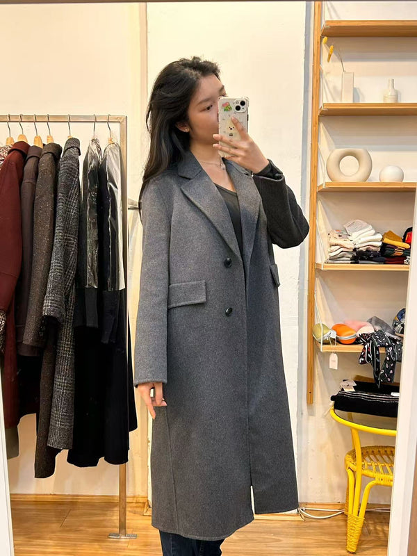 Grey Grace Longline 100% Cashmere Coat