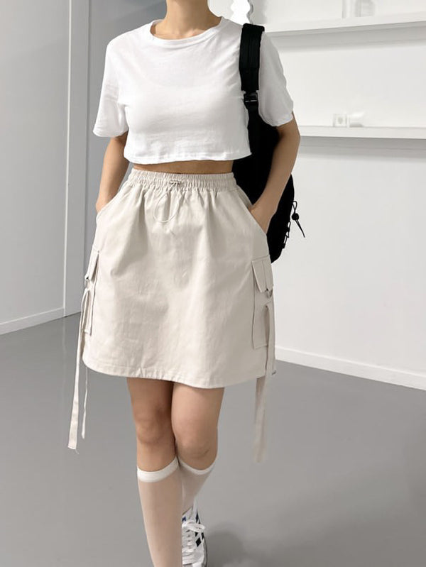 Sporty Elastic Waist Skirt