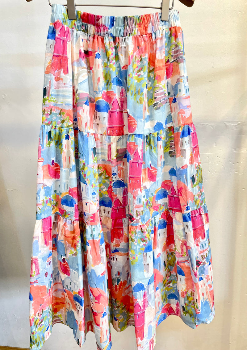 Oil Painting Print Long Skirt