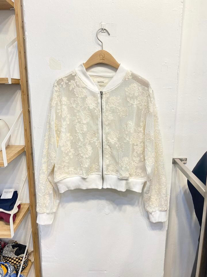 Sheer floral race jacket