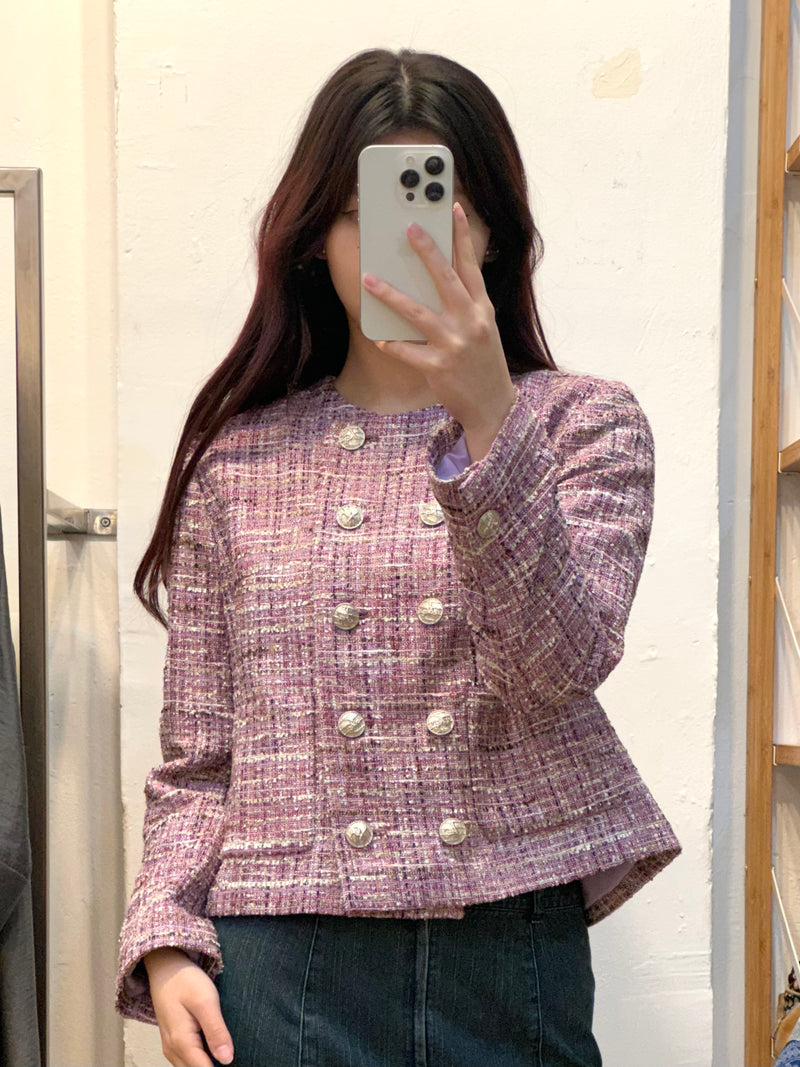 Black/Pink tweed jacket