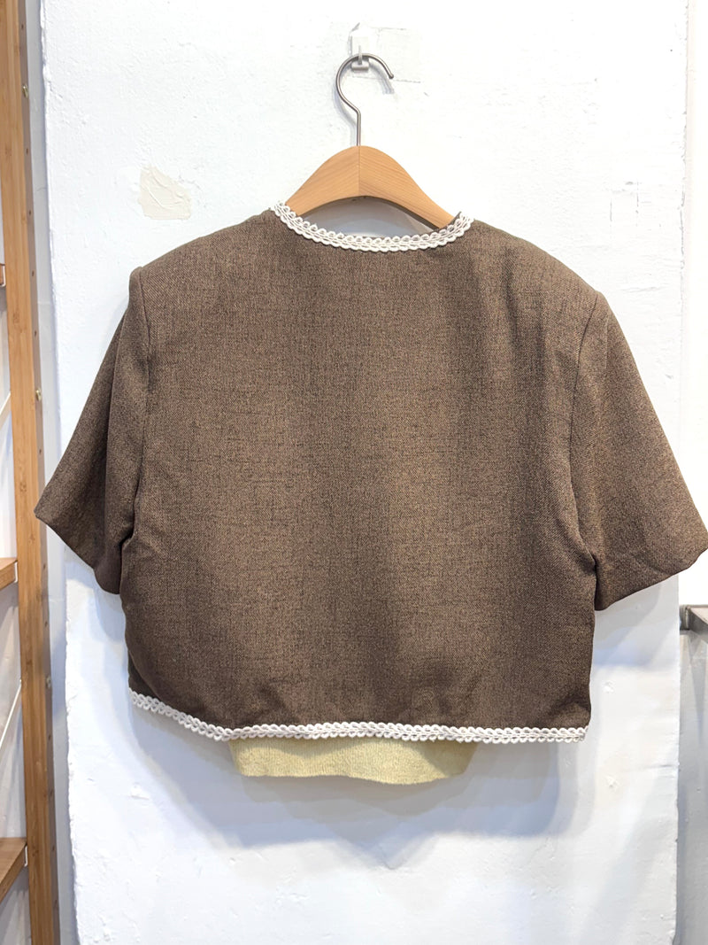 Brown casual short jacket