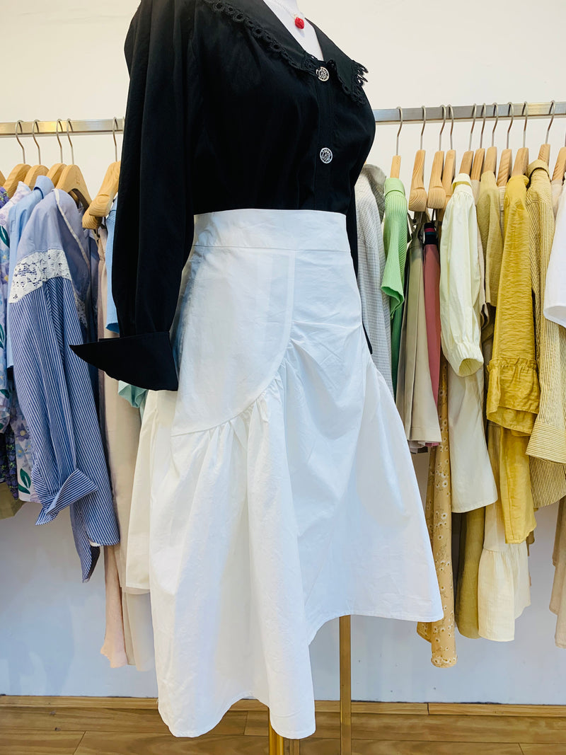 Half length office white skirt