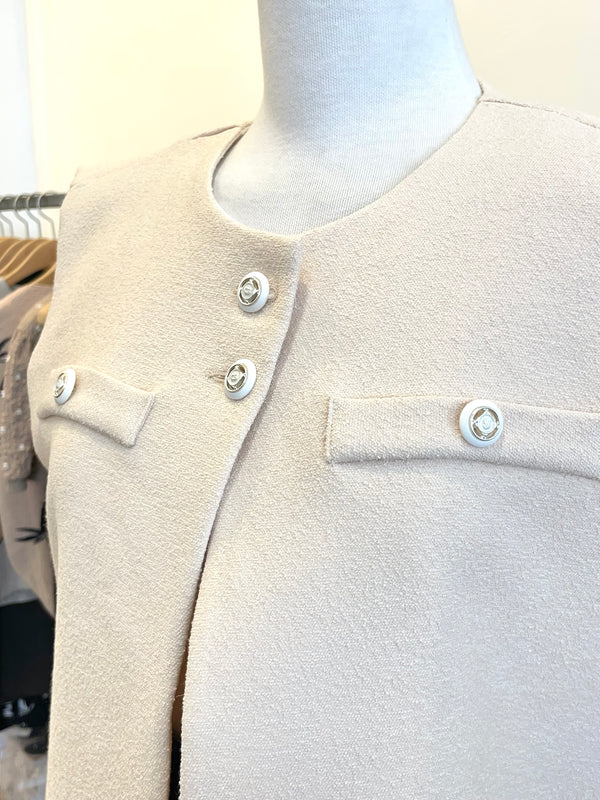 Formal Uniquely-designed Vest - White / Beige
