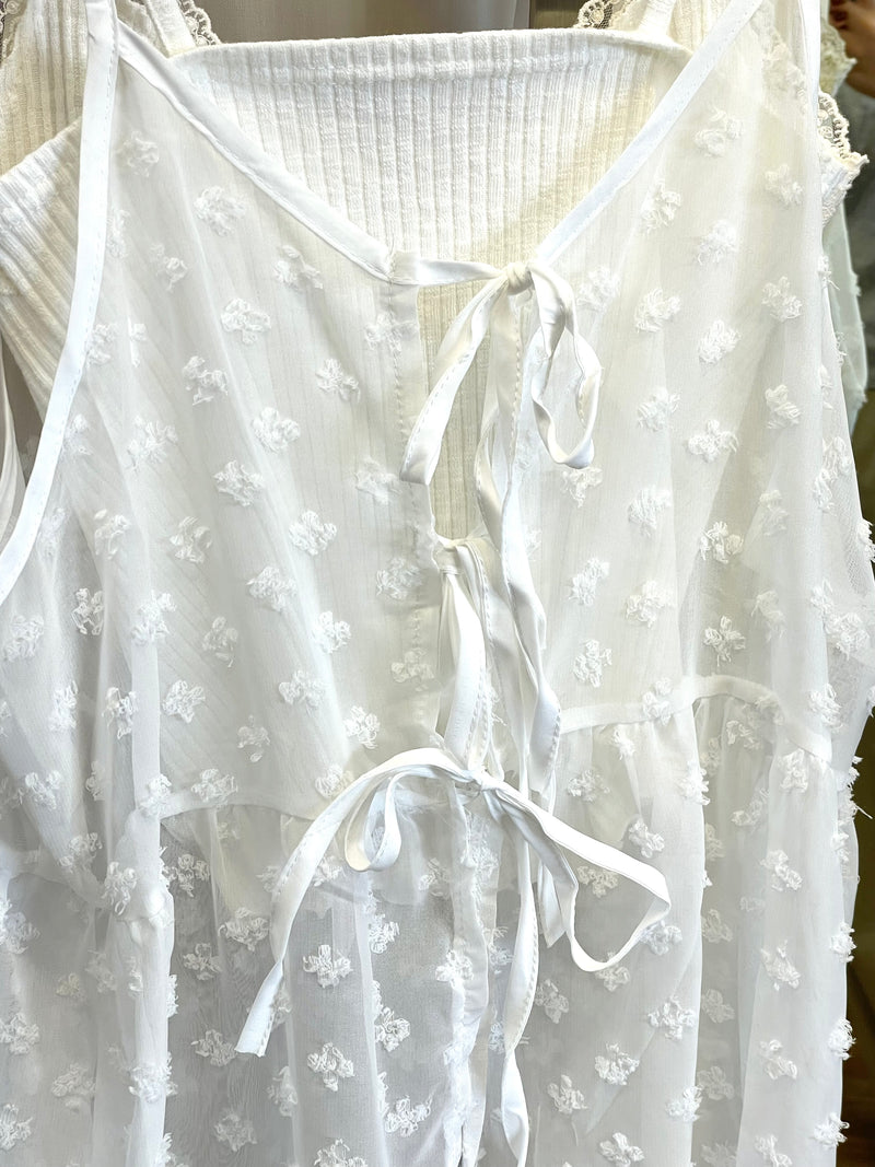 Sheer Lace Cami Dress – Layered Summer Look with Delicate Floral Detail