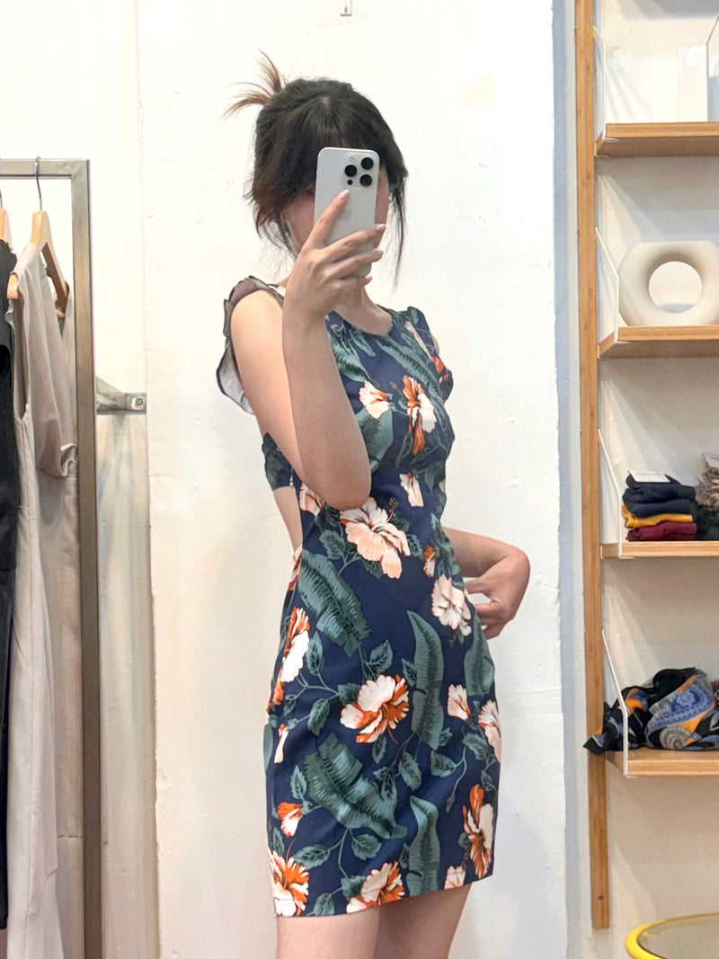 Holiday Floral Sleeveless Dress