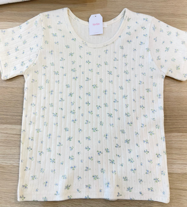 Floral Cotton Short-Sleeve Top