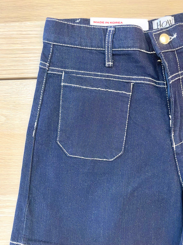 Dark Blue Glitter Denim Shorts
