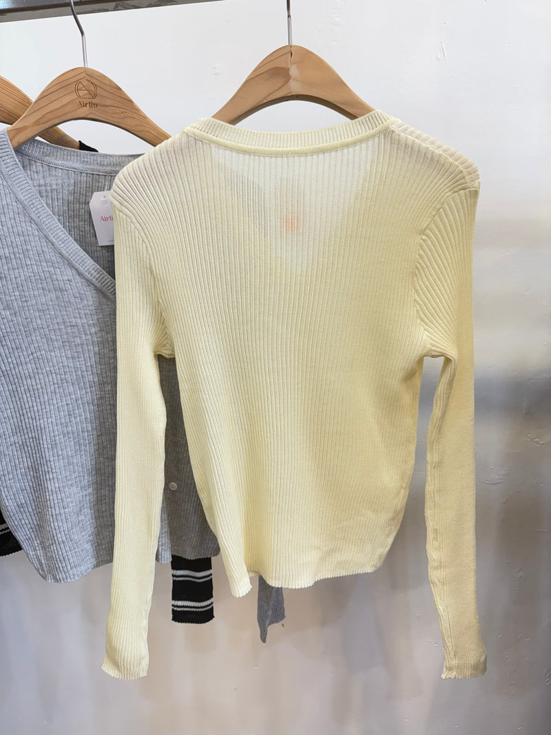 Striped and Plain Cardigan