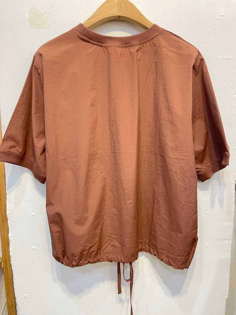 Brown Tie-Front Shirt