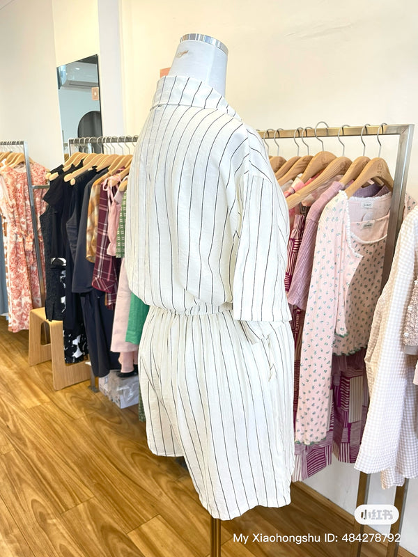 Summer stripe shirt and shorts set