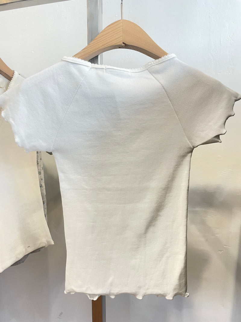 Ruffled Edge Short Sleeve Top