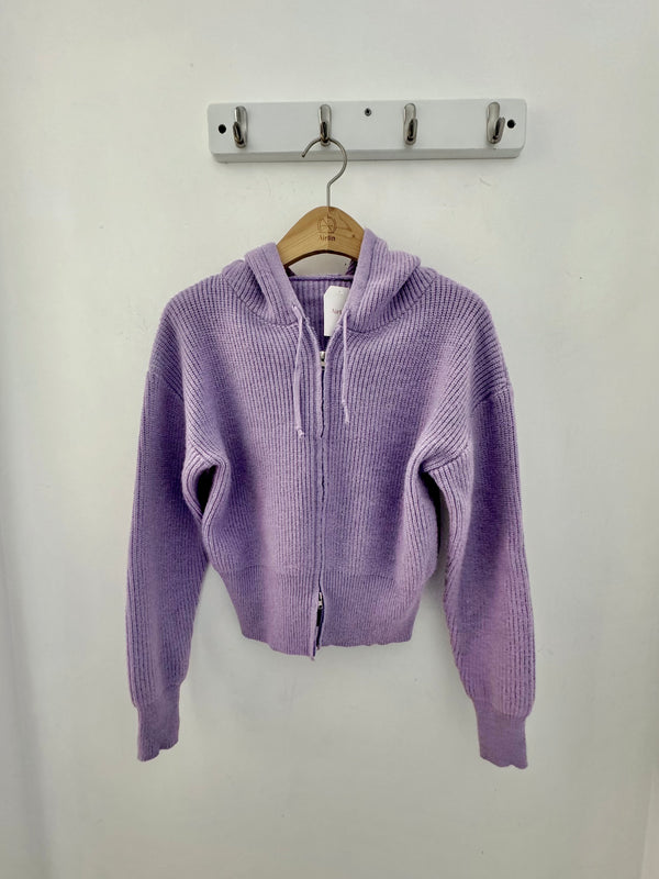 Lavender Hooded Short Jacket