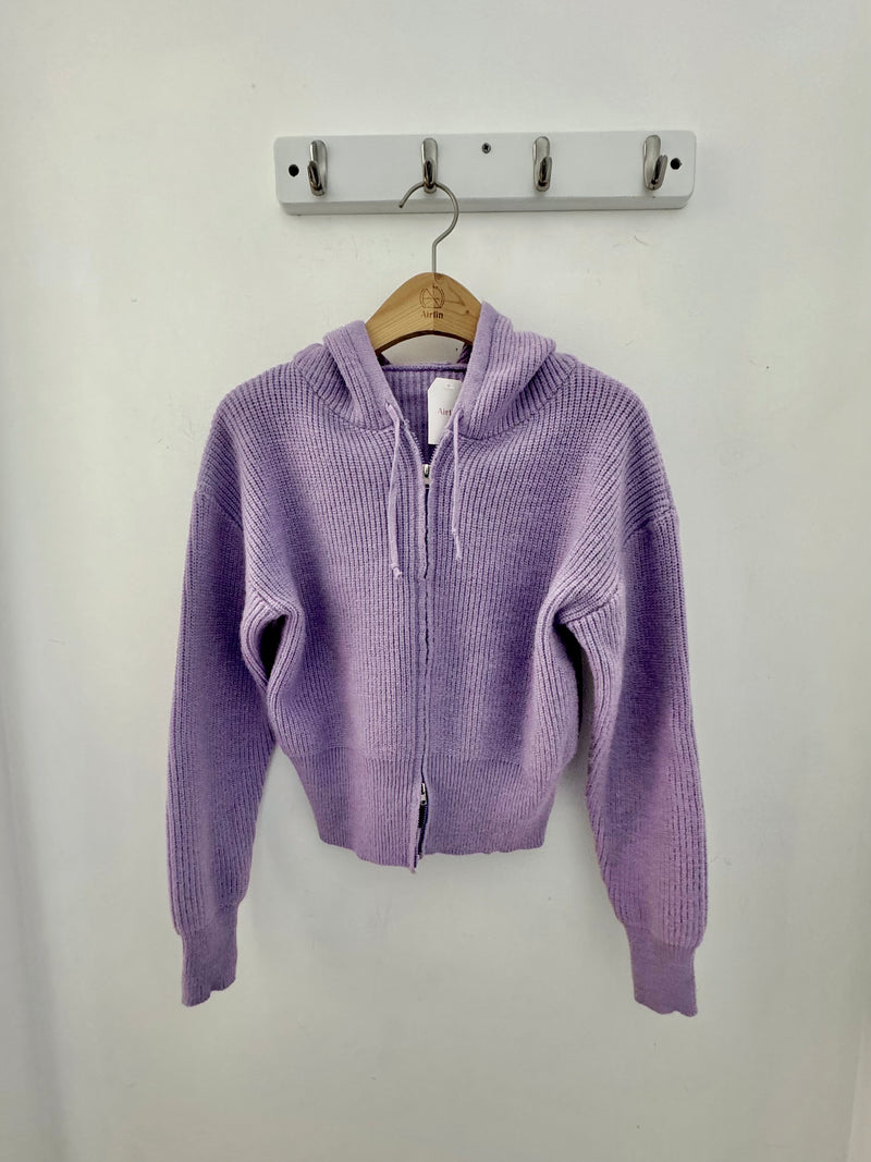 Lavender Hooded Short Jacket