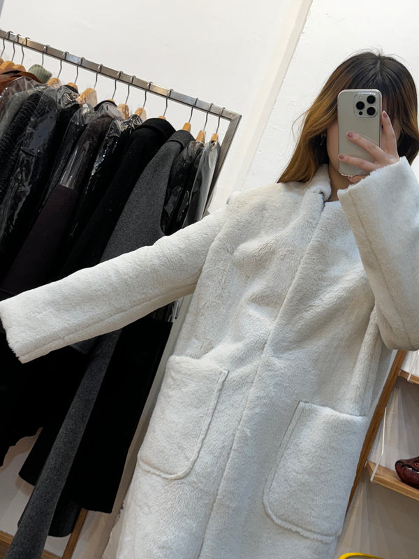 Snowy Plush Overcoat