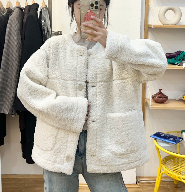 Cozy White Fluffy Coat - Ultimate Winter Warmth