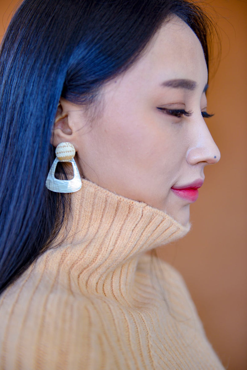 Marble Rattan Earrings