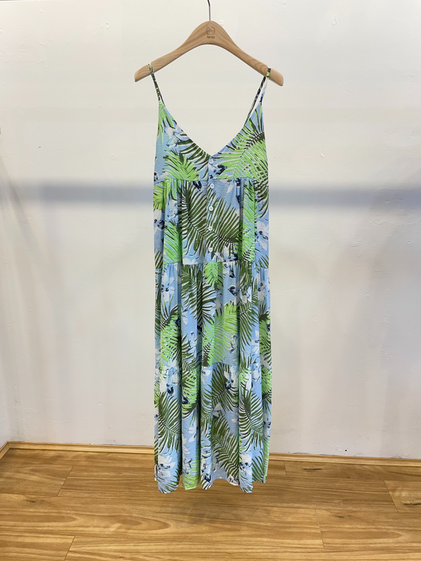 Light Blue Tree Pattern Singlet Dress