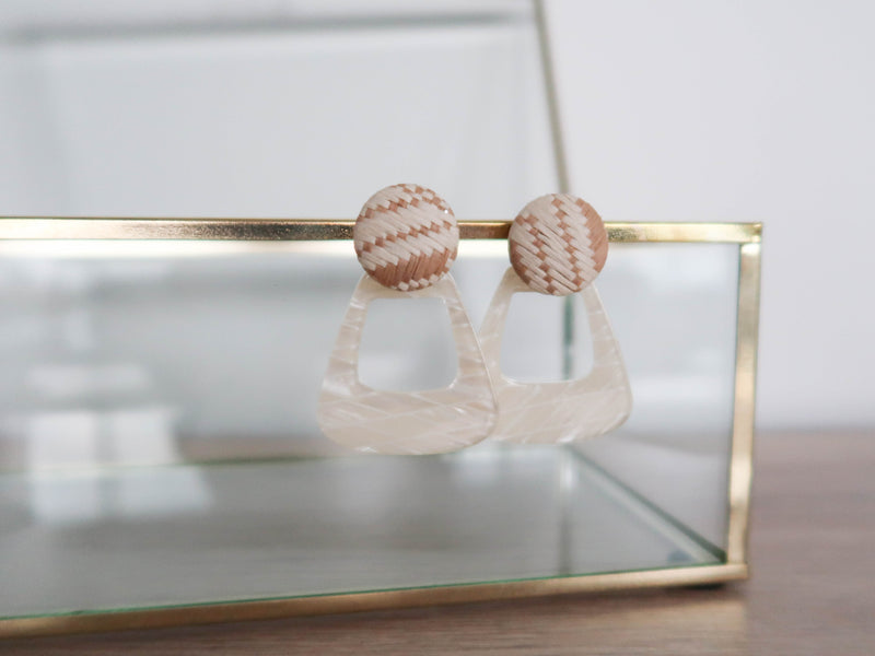 Marble Rattan Earrings