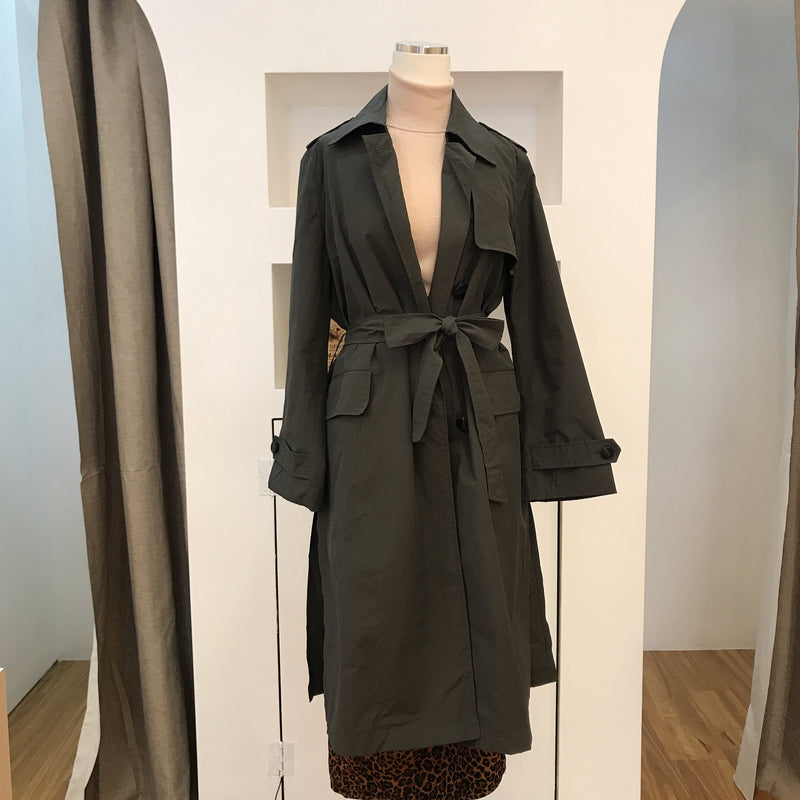Teal Long Trench Coat