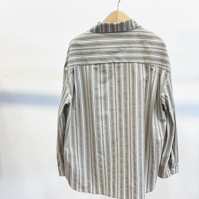 Silky cotton blended stripe shirts