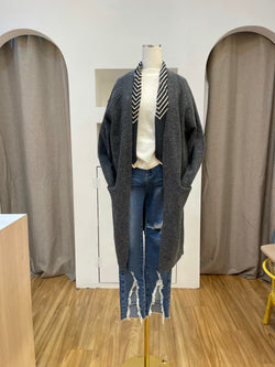 Wool blended knit cardigan
