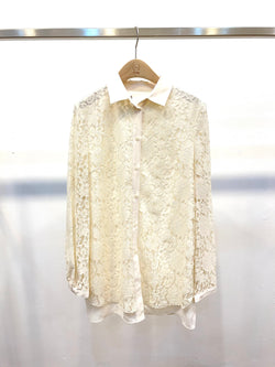 Lace ivory blouse and short dress