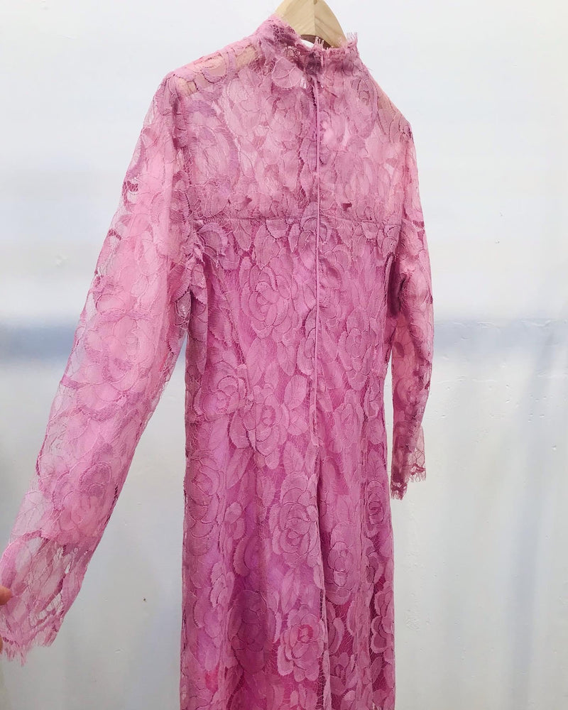 Elegant pink lace dress