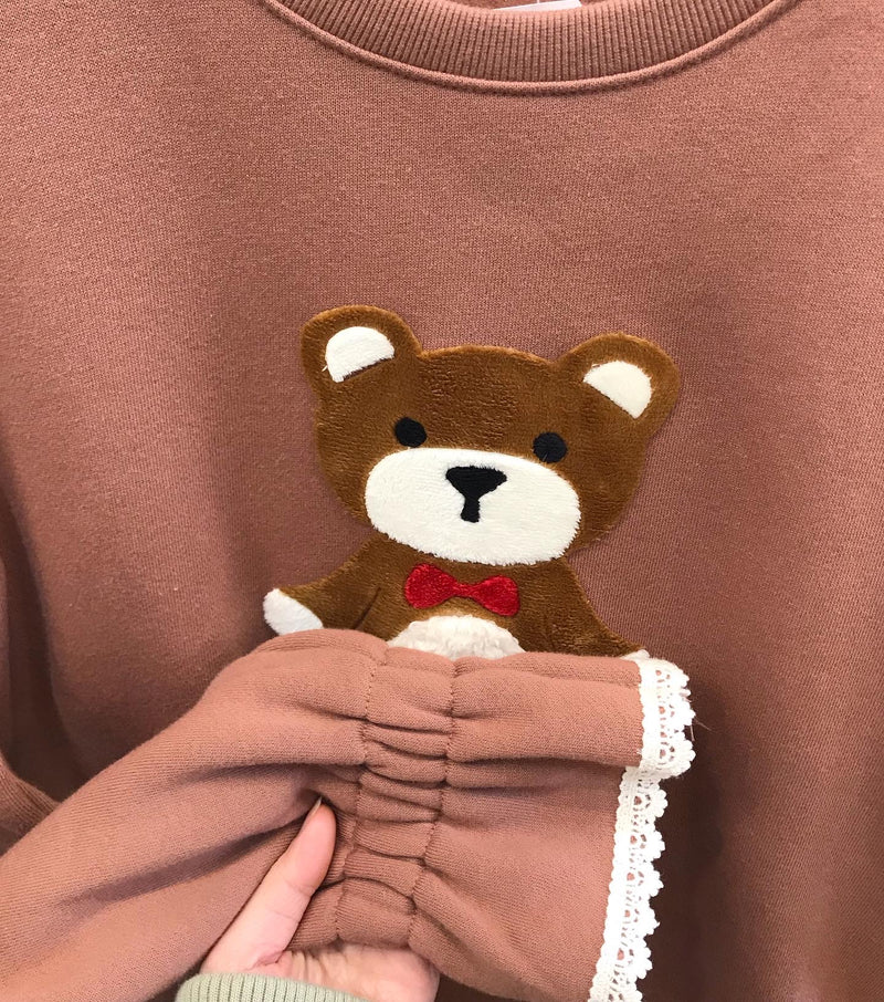 Teddy Bear Puffy Long Sleeve Jumper🧸